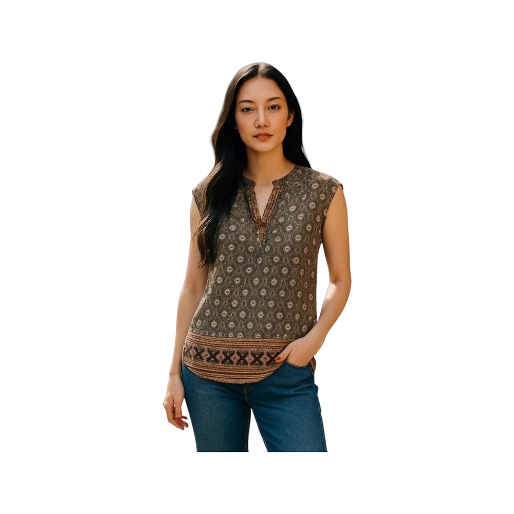 New Directions Patterned Sleeveless Top